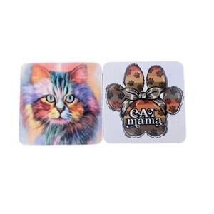4x4 Foam Coasters Cat Mama & Colorful Cat Set